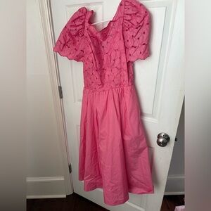 Harry action for after five VINTAGE bubblegum pink and lace dress